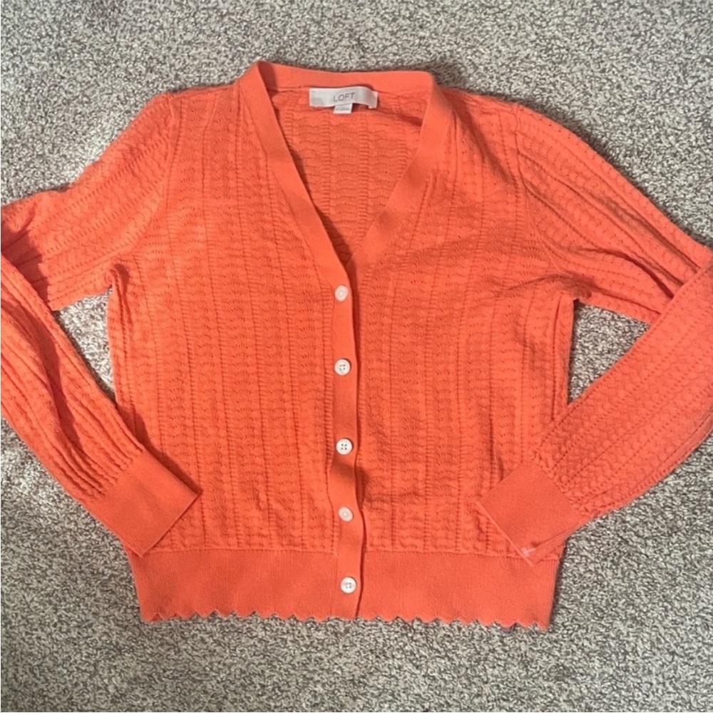 LOFT orange cardigan